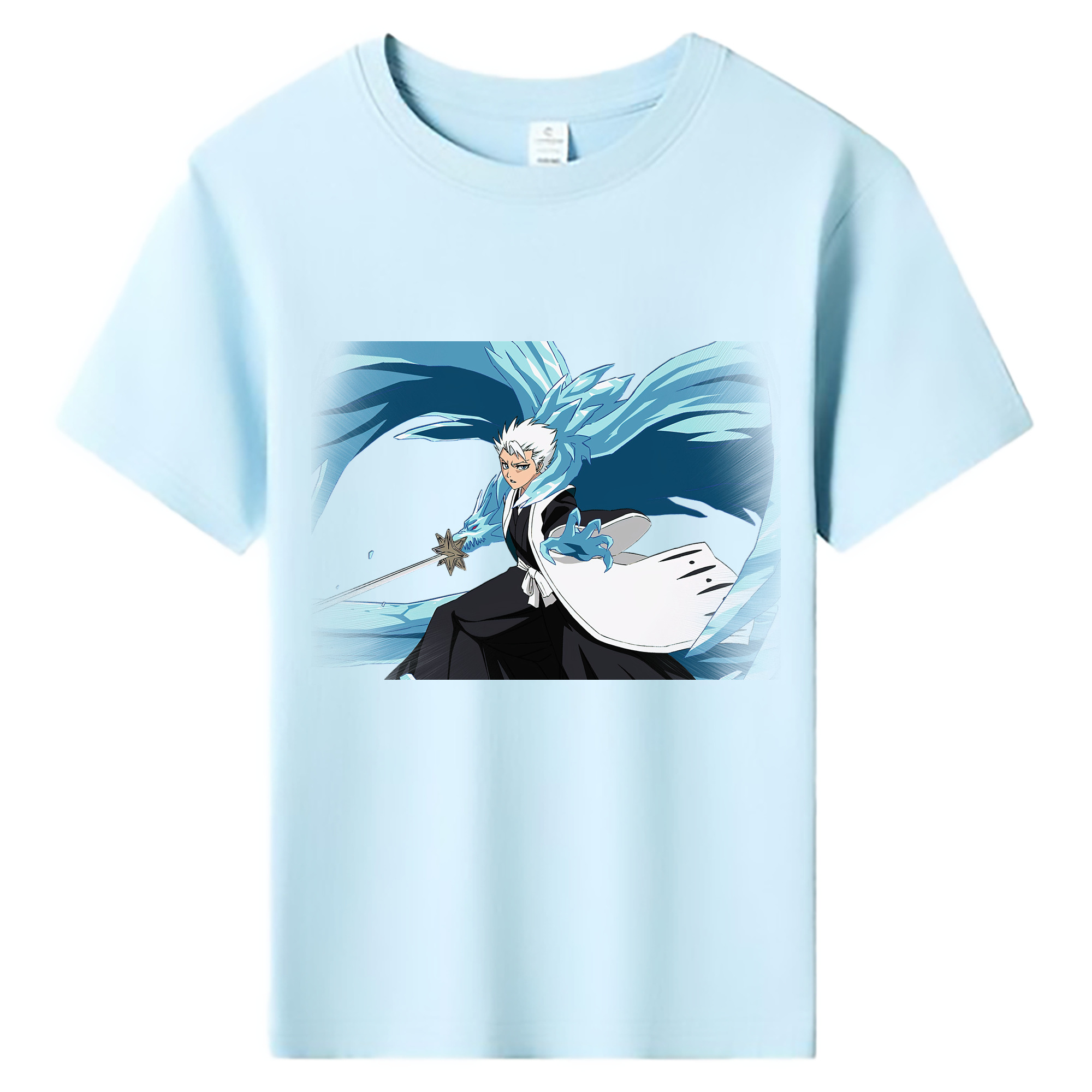 （画像用） ブリーチ 日番谷冬獅郎（ひつがや とうしろう） BLEACH Hitsugaya Toushirou 綿100％キッズTシャツ（フロントプリント）